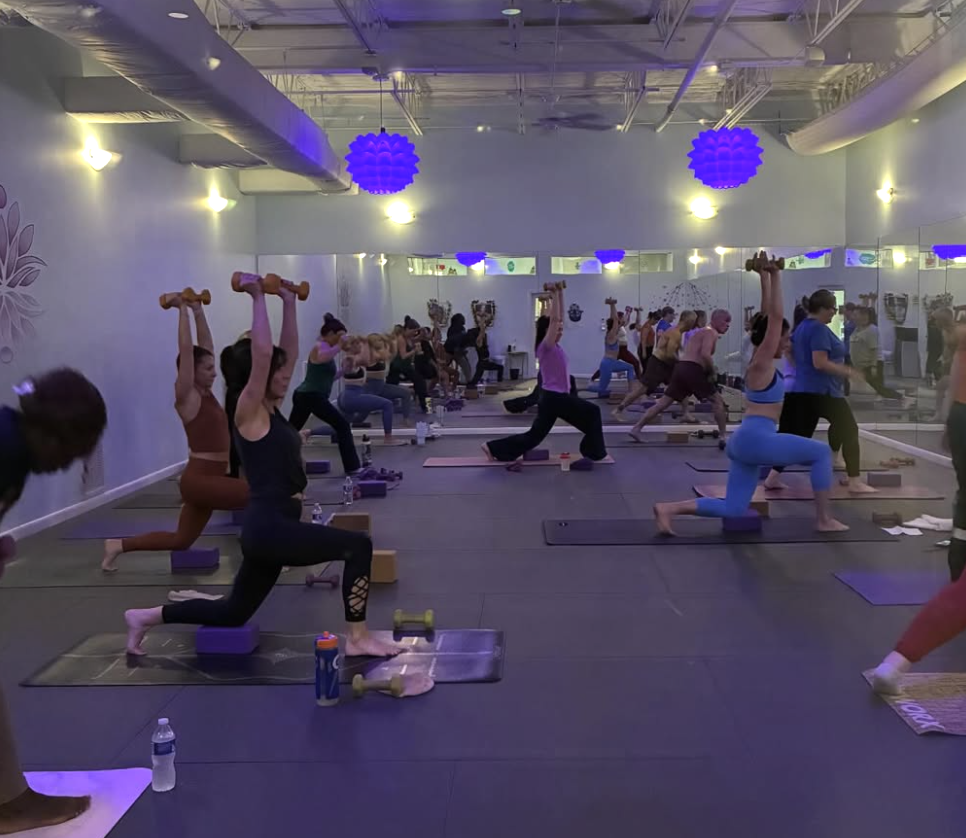 Hot yoga studio pure power class